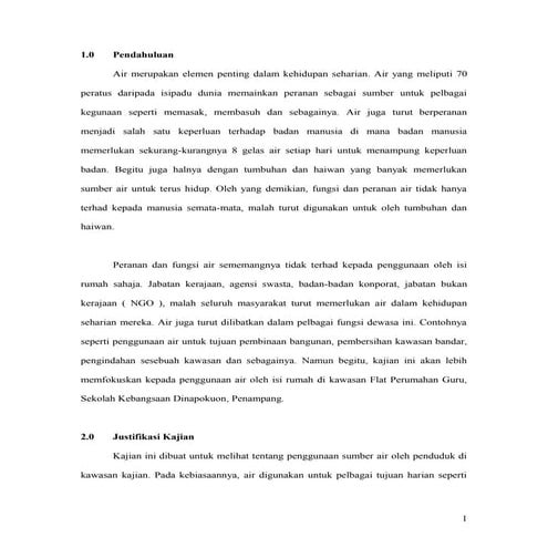 Penggunaan air domestik