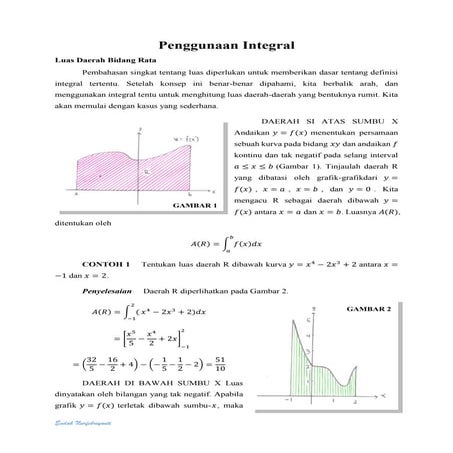 PENGGUNAAN INTEGRAL