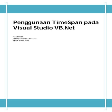 Penggunaan timespan VB.Net