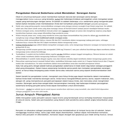 Pengobatan darurat sederhana untuk meredakan