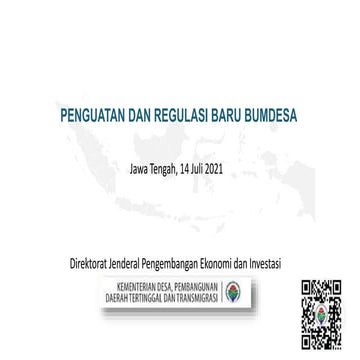 PENGUATAN DAN REGULASI BARU BUMDESA
