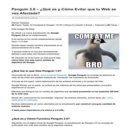 Penguin 3.0: La Nueva Actualización del Algoritmo de Google