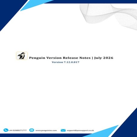 Penguin Software Version 7.12.0.817 Release Notes and Enhancements ...