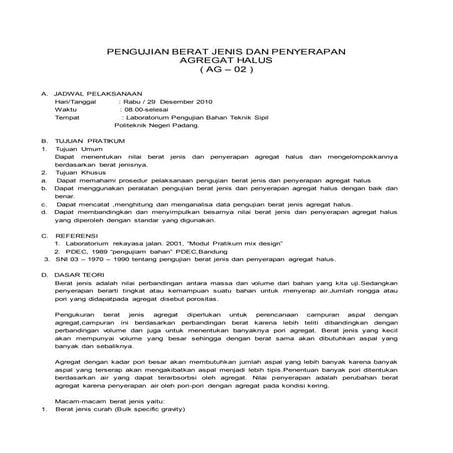 Pengujian berat jenis dan penyerapan