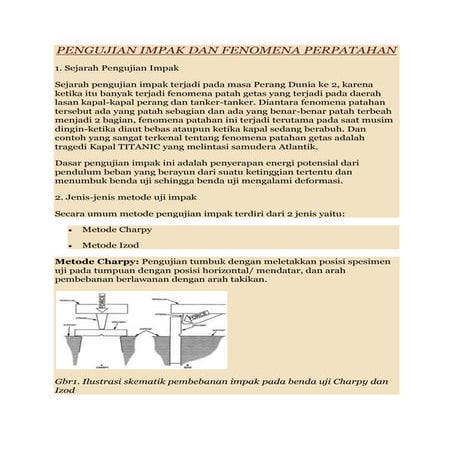 Pengujian impak dan fenomena