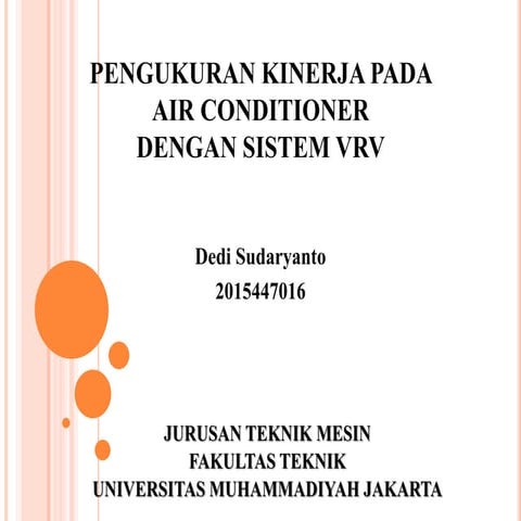 Pengukuran kinerja pada sistem vrv