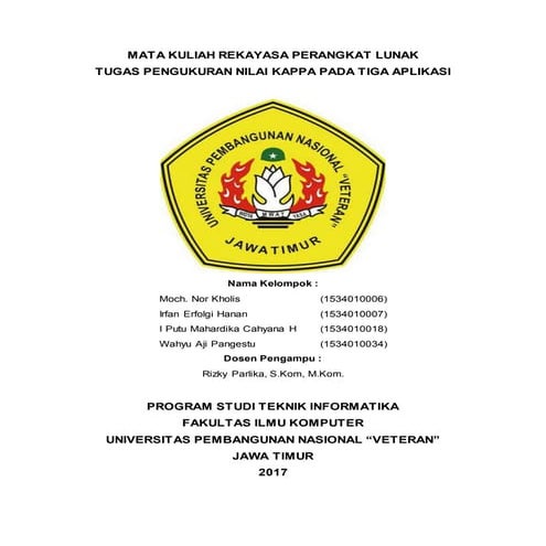 Laporan Pengukuran Nilai Software dengan Kappa Coehen