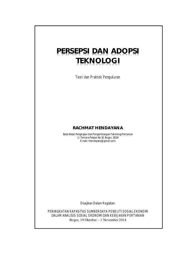 Pengukuran Persepsi Dan Adopsi