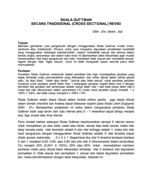 Pengukuran skala guttman tradisional | PDF