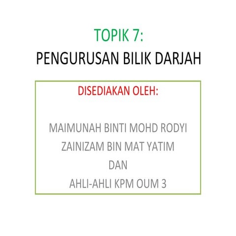 Pengurusan  Bilik Darjah