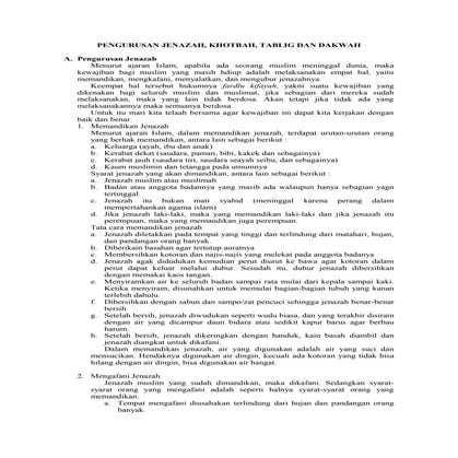 Pengurusan jenazah , Khotbah, Tabligh dan Dakwah