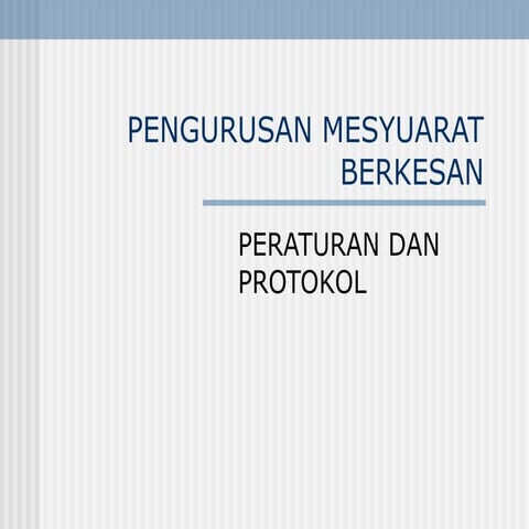 PENGURUSAN MESYUARAT BERKUALITI