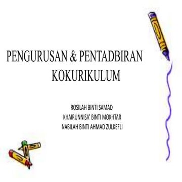 Pengurusan & pentadbiran kokurikulum MPU3031