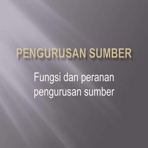 Pengurusan sumber