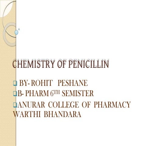 Penicillin Antibiotic Chemistry