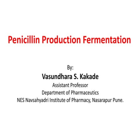 Penicillin   production  fermentation