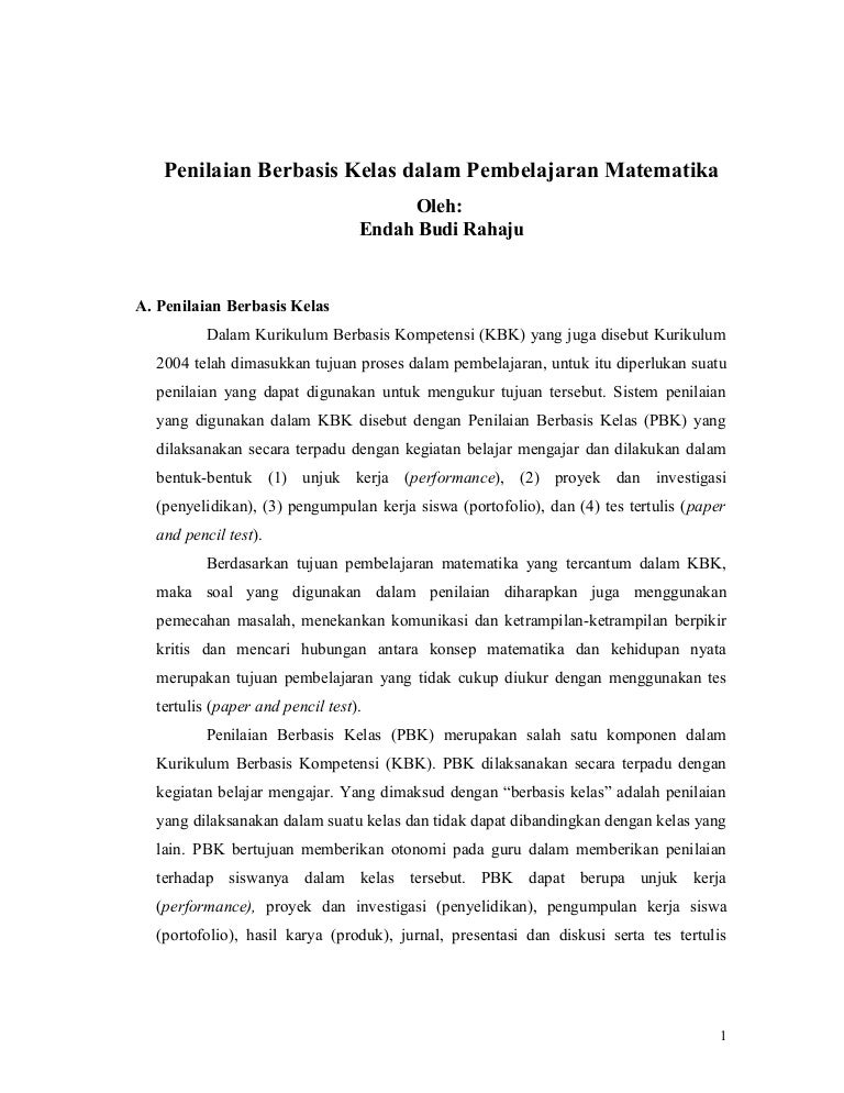 Penilaian Berbasis Kelas