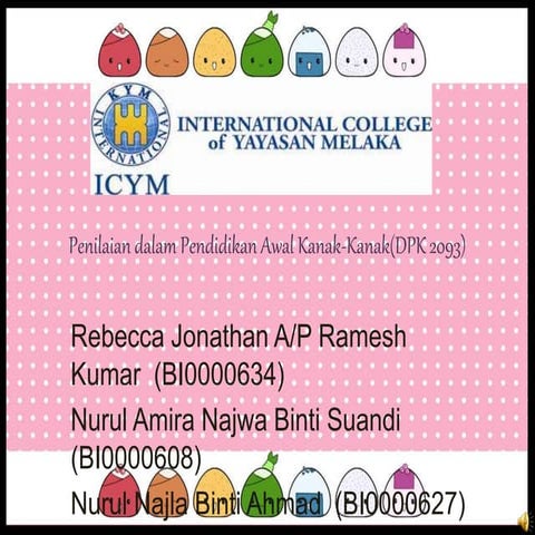 Penilaian dalam pendidikan awal kanak kanak