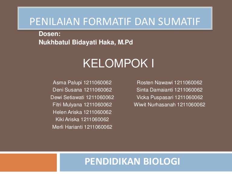 Penilaian formatif sumatif