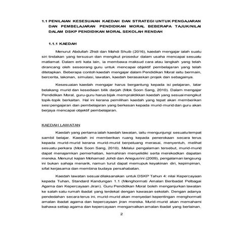 Penilaian Kesesuaian Kaedah dan Strategi untuk Pengajaran dan Pembelajaran Pe...