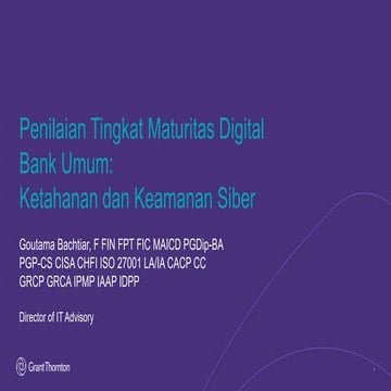 Penilaian Tingkat Maturitas Digital Bank Umum: Ketahanan dan Keamanan Siber