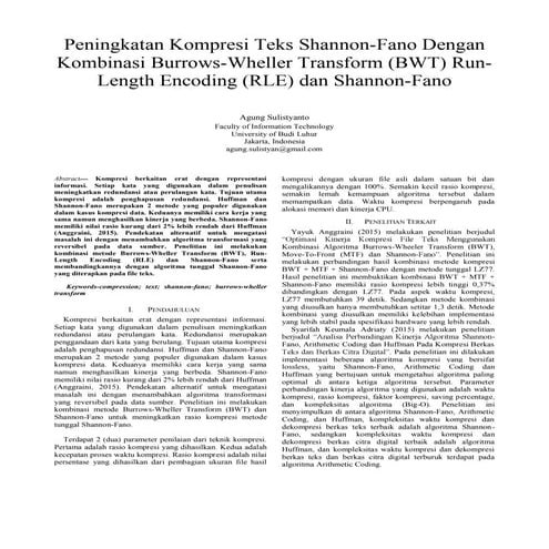 Peningkatan Kompresi Teks Shannon-Fano