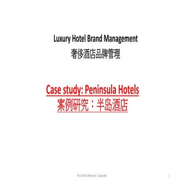 Peninsula case study bilingual version of luxury hotel management | PDF