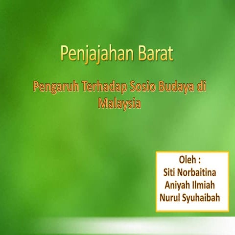 Penjajahan barat terhadap sosio budaya