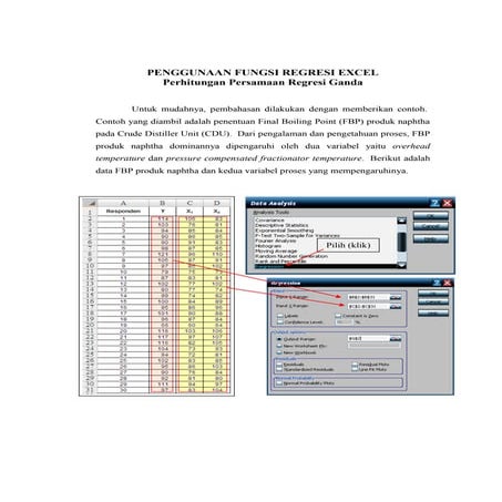 Penjelasan analisis regresi ms excel 2007