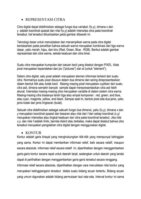Penjelasan tentang kontur dan representasi citra