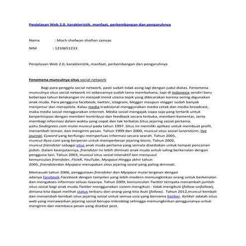  Rangkuman Penjelasan web 2.0