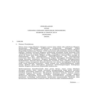 Penjelesan Undang Undang No 6 tahun...