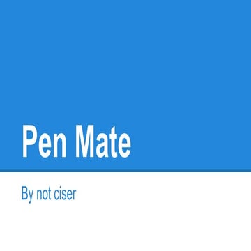 Pen mate business plan