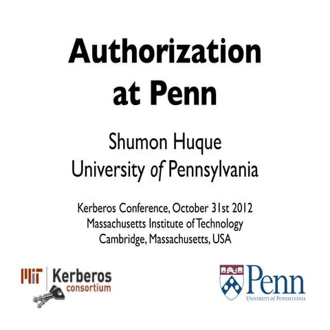 Authorization at Penn