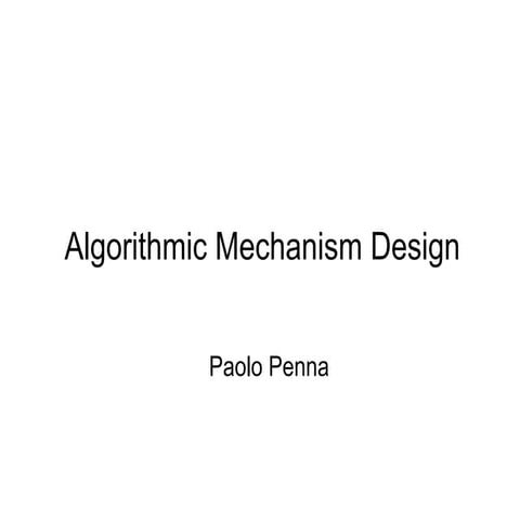 Algorithmic Mechanism Design