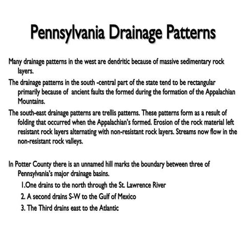 Pennsylvania Drainage Patterns | PPT