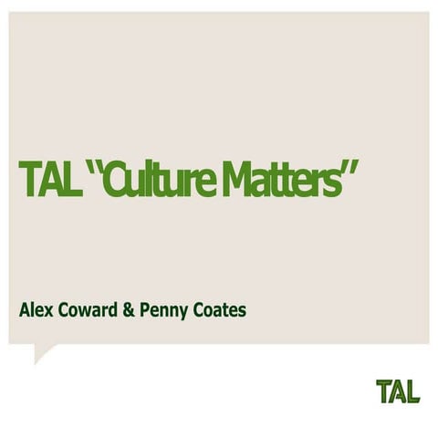 Penny Coates & Alex Coward - Culture Matters