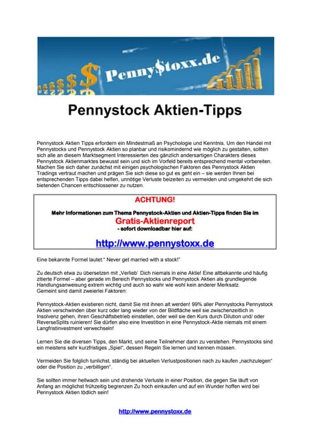Pennystock Deutschland Pennystock Deutschland