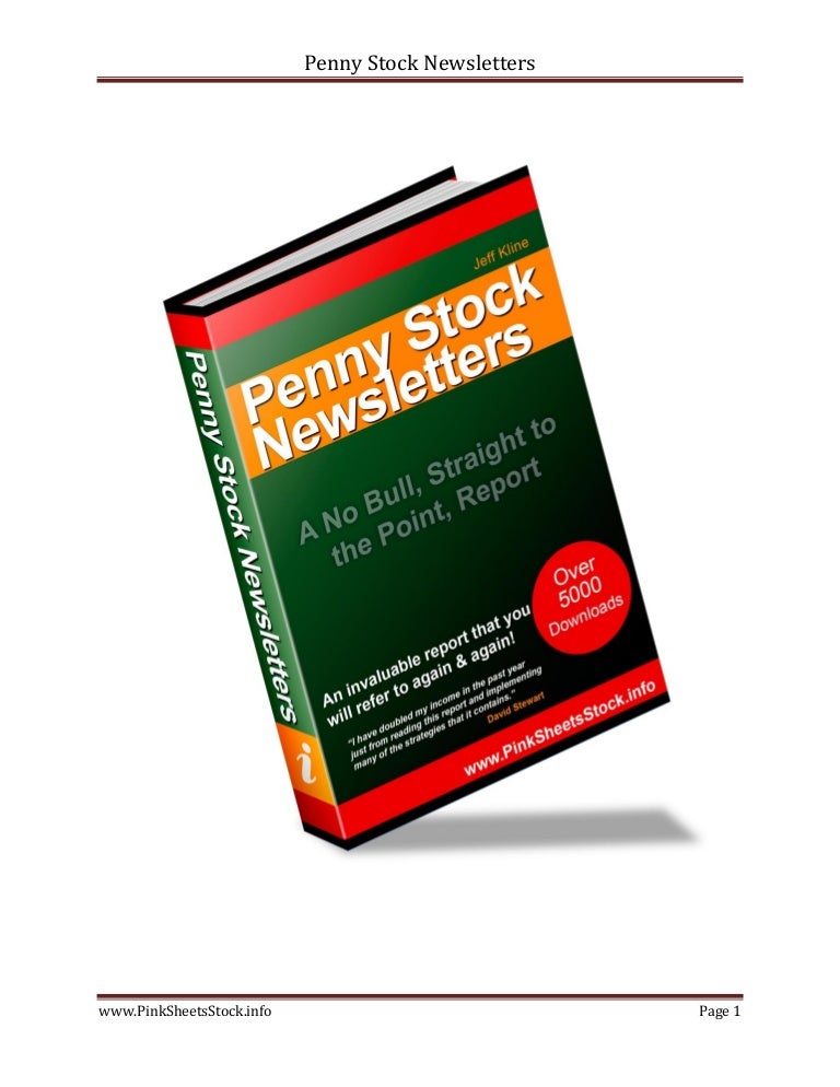Penny stock newsletter report