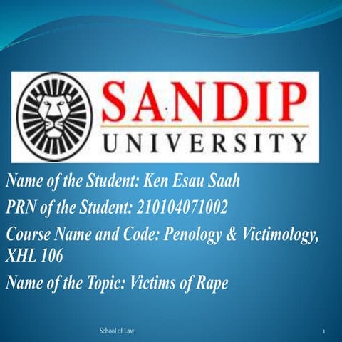 Penology & Victimology - Victims of Rape PPT.pptx