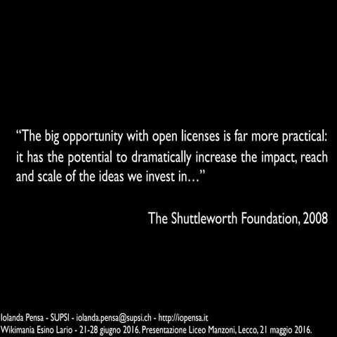 Wikimania Esino Lario, Associazione degli Ex Alunni del Liceo Classico Manzon...