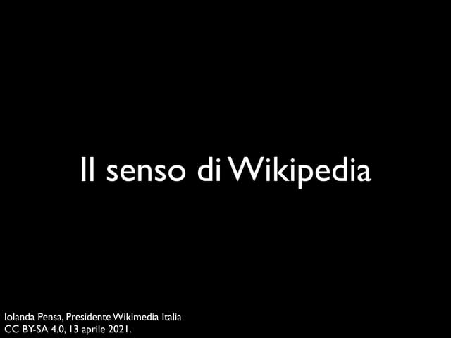 Il senso di Wikipedia