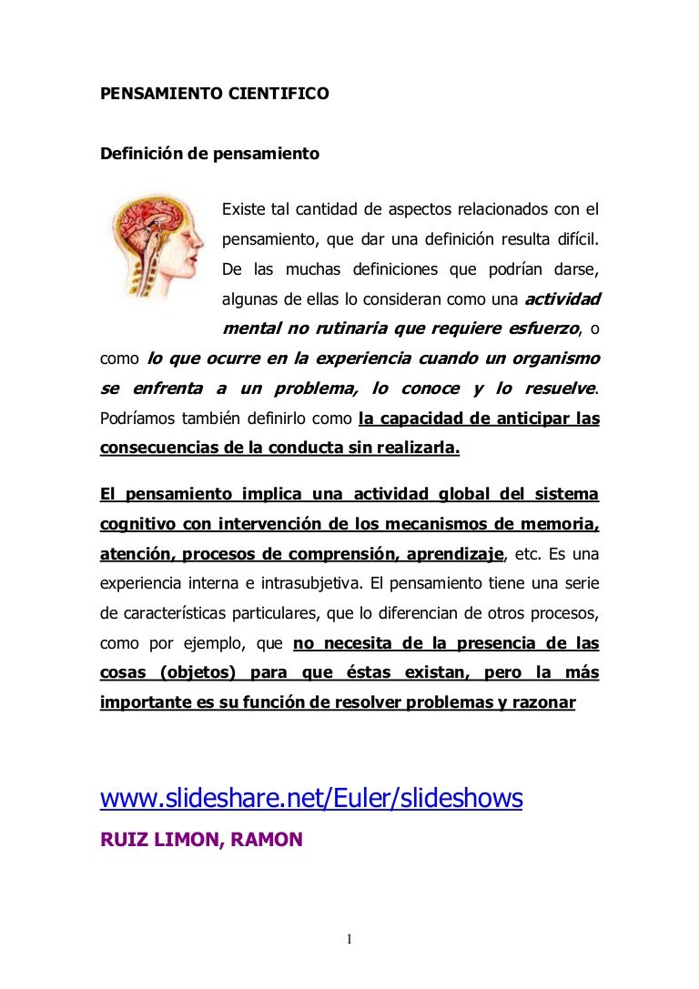 PENSAMIENTO CIENTIFICO 2004