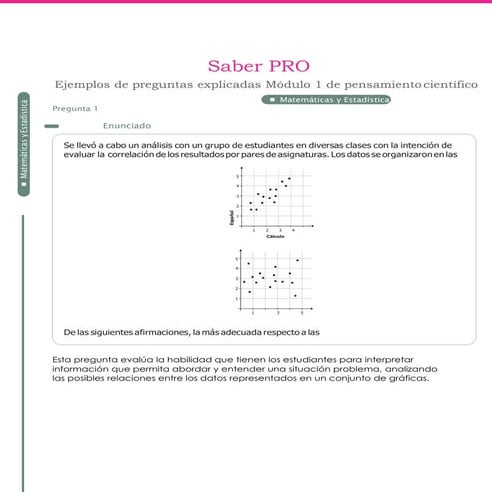 Pensamiento Científico Matemáticas y Estadística