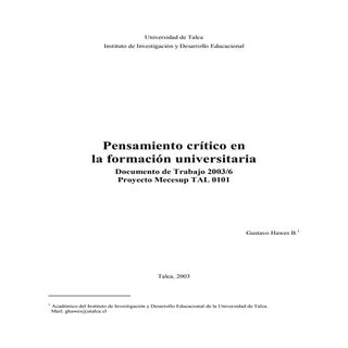 Pensamiento crítico en la formación...