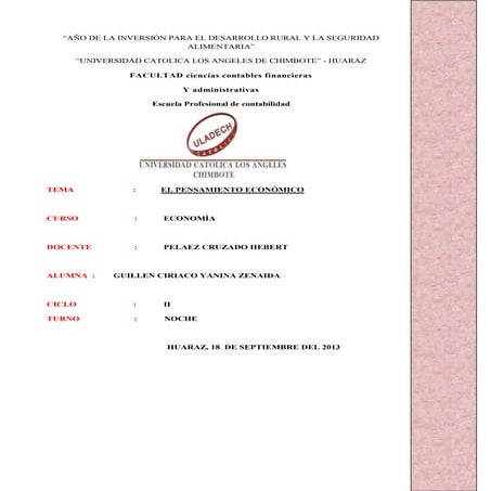 Pensamiento economico y sus escuelas