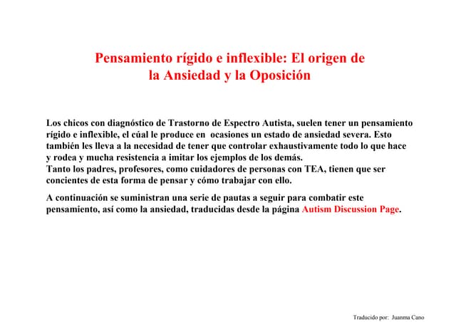 Pensamiento rigido e inflexible