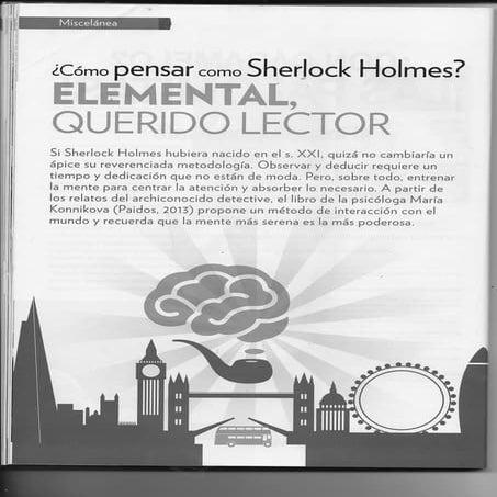 Cómo desarrollar la sapiencia deductiva de Sherlock Holmes