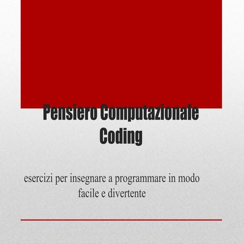 Pensiero computazionale coding