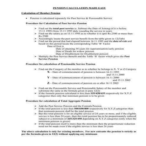 Pension calculationmadeeasy